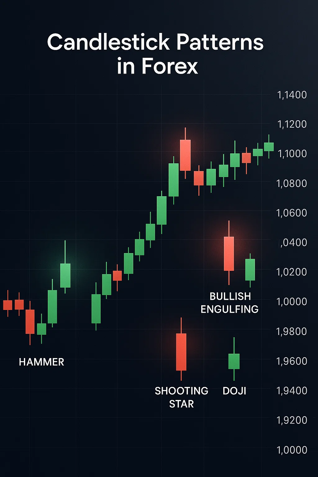 Candlestick patterns in Forex charts reveal price trends, reversals, and key trading signals for better decision-making.”