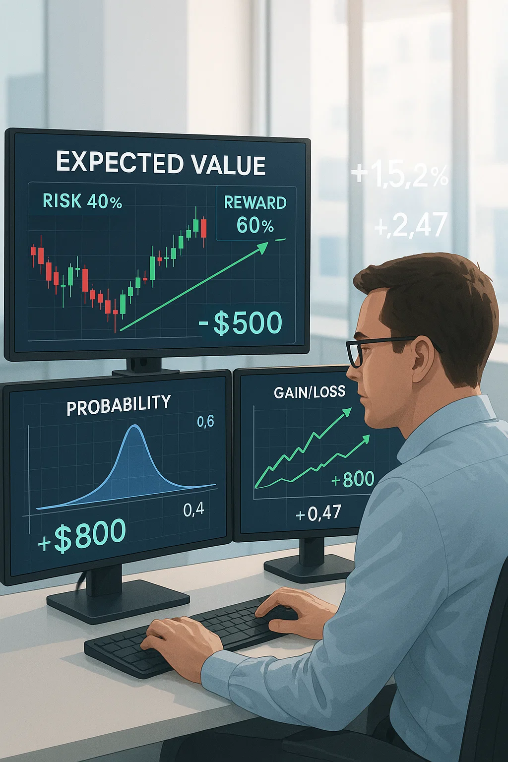 Analyzing Forex charts with expected value calculations to make data-driven trading decisions.